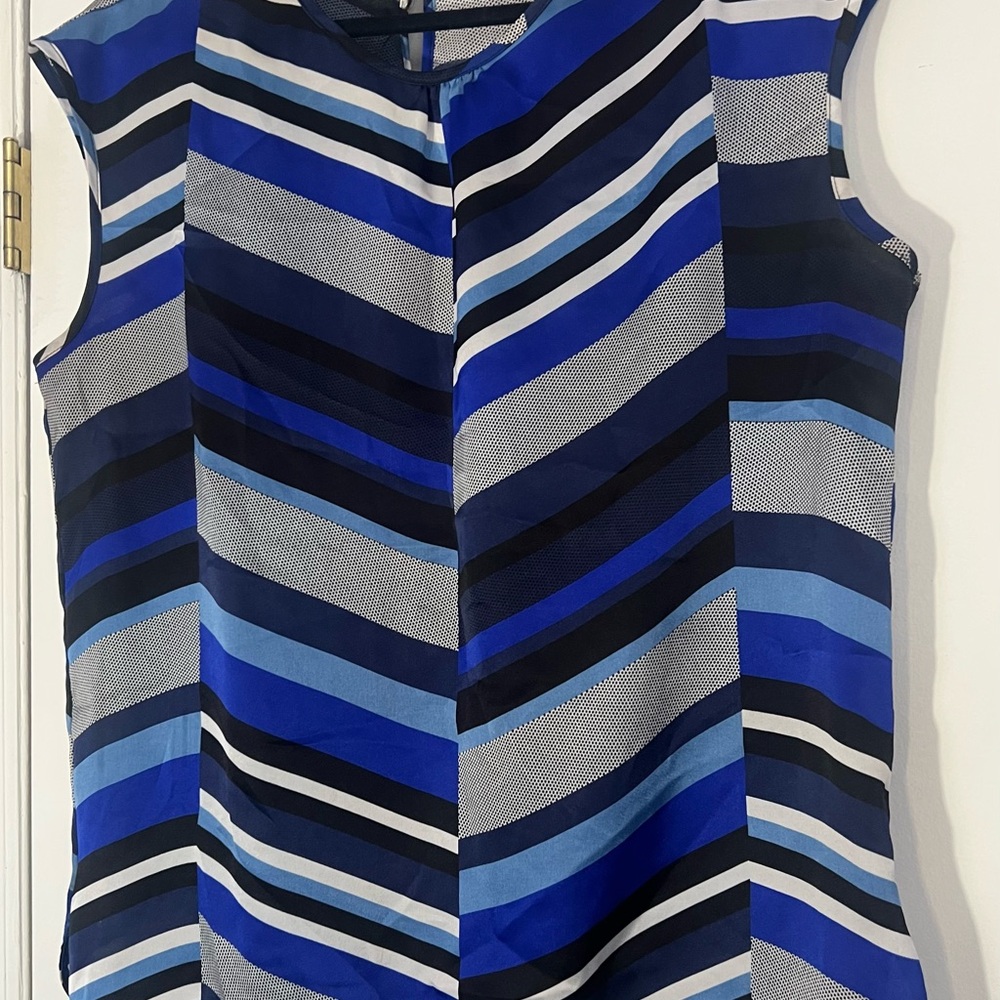 Liz Claiborne Chevron Blue Striped Blouse